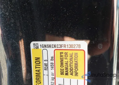 2015 Chevrolet Tahoe Ltz z USA, uszkodzony, nr VIN 1GNSKCKC3FR130278